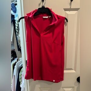 Lady Hagen Vibrant Red Sleeveless Blouse